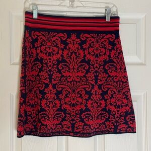 TITLE NINE Merino wool blend  Paisley A-Line Skirt - Small